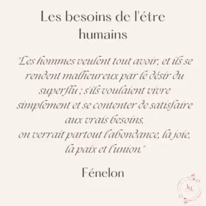 Les besoins de l'être humain